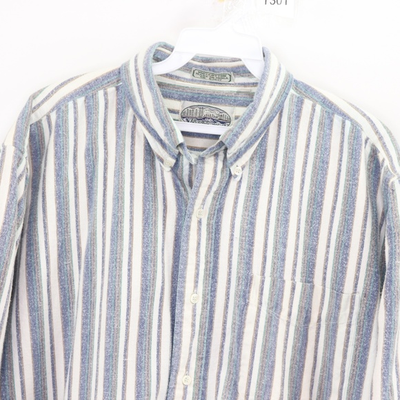 Vintage Multi-Color Striped Color Block Shirt L - Picture 2 of 8